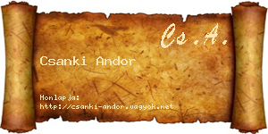 Csanki Andor névjegykártya